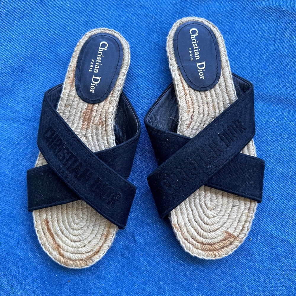 Christian Dior Granville criss cross espadrille sandal